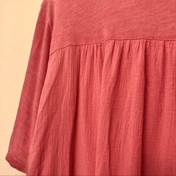Old navy coral knit blouse t shirt top -Large - Picture 5 of 8